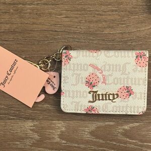 Juicy Couture Pink Card Holder with Heart Charm